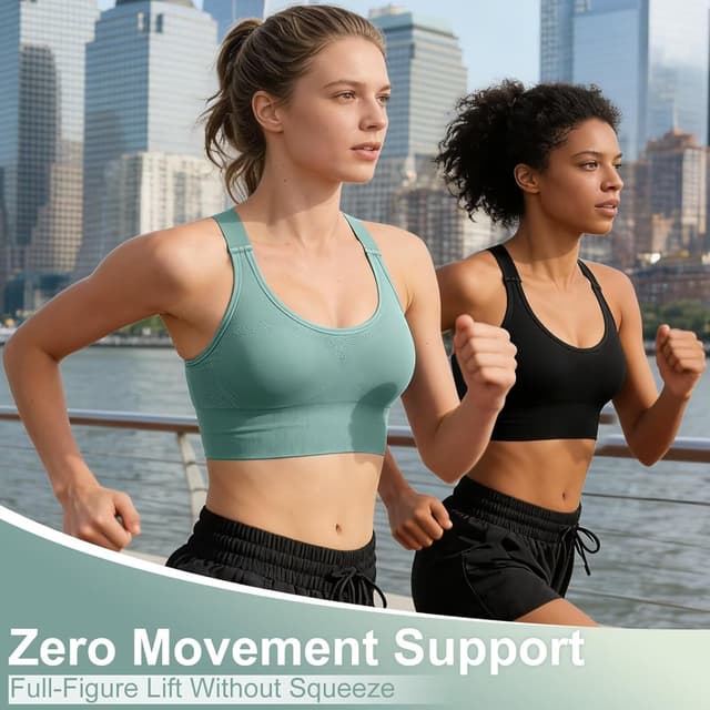 Detalle 1 de Tmeefee Adjustable Sports Bra 3-Pack, High Support