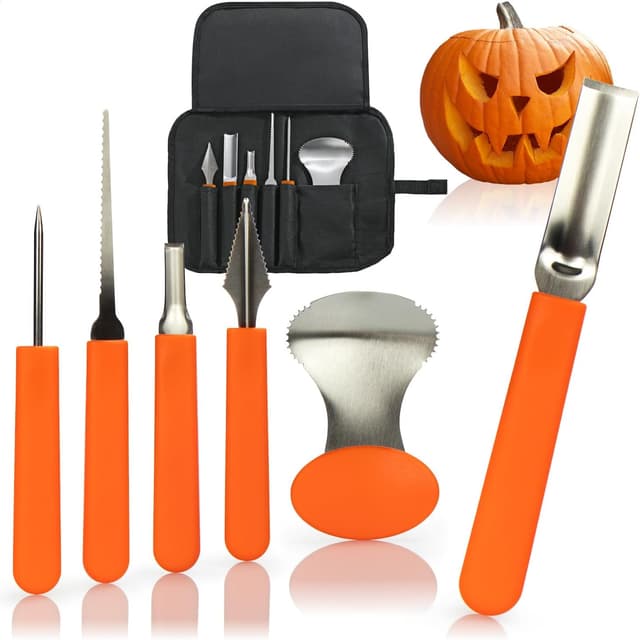 Imagen de com-four® Ensemble de sculpture de citrouilles 6 pièces en OfertitasTOP