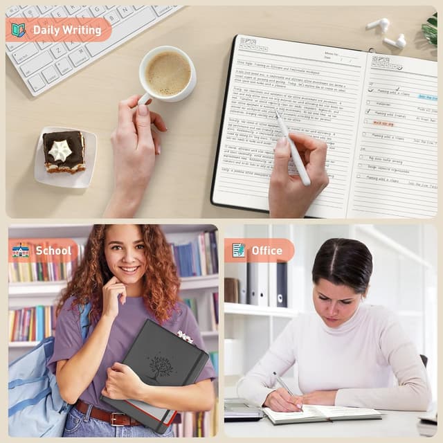 Thumbnail 6 de Smarpau Lined Journal Notebook (Large A4, Thick Hardcover, 320 Pages) – Black lined notebook with 100gsm paper