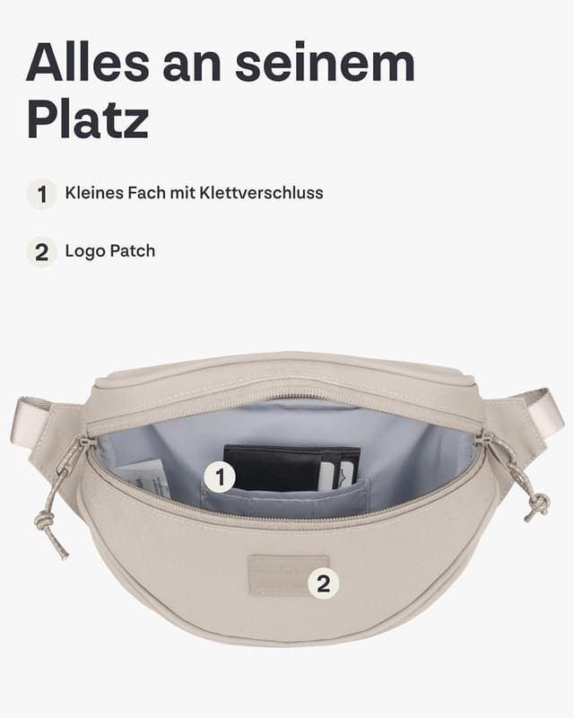 Detalle 2 de Johnny Urban Ben Bauchtasche für Damen & Herren – wasserabweisende Hip Bag mit verstellbarem Gurt