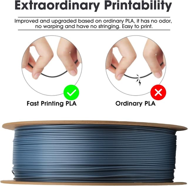 Thumbnail 2 de eSUN PLA Filament 1,75 mm 1 kg – graues PLA für 3D-Drucker