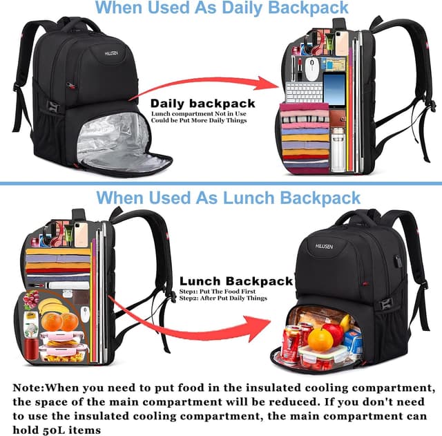 Thumbnail 3 de Extra Large 50L Backpack for Men 📚⌛