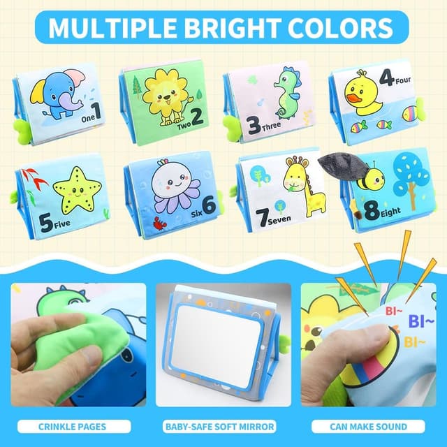 Thumbnail 3 de caterbee Baby Mirror toys Soft Crinkle book