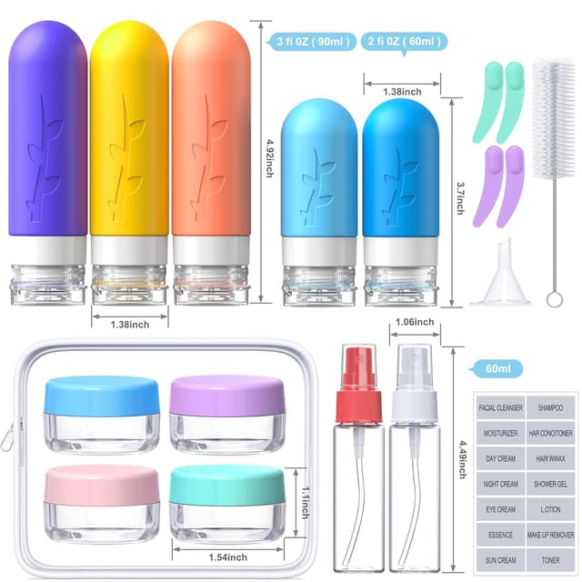Detalle 2 de Aeomni 19pack Travel Bottles 90ml Set