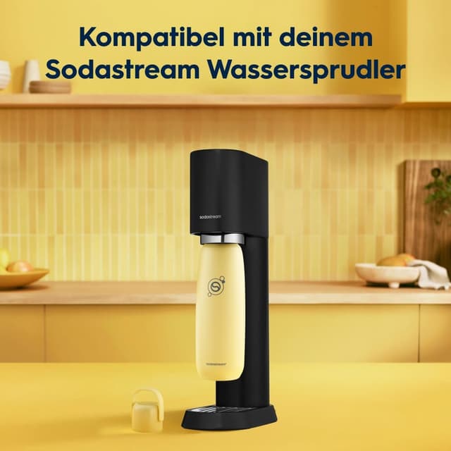 Detalle de SodaStream Fizz & Go Cool Edelstahl-Doppelwandflasche (0,9 L) – isoliert, kompatibel mit Quick-Connect