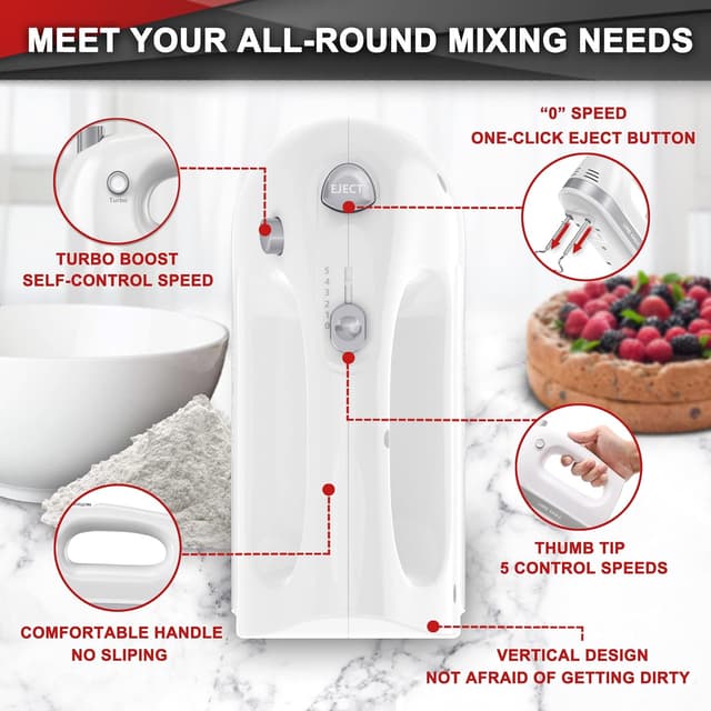 Detalle 2 de Lord Eagle Hand Mixer 400W Handheld Mixer