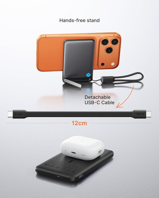 Detalle 2 de INIU for MagSafe Power Bank (Qi2 Certified) Ultra Slim 5000mAh Magnetic Portable Charger