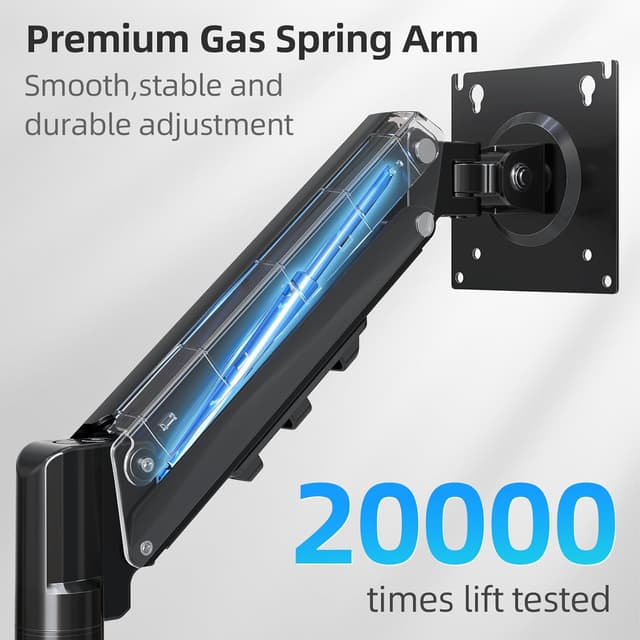 Detalle de MOUNTUP EU8015B Monitor-Halterung Gasdruckfeder für 13–32 Zoll (2–9 kg), VESA 75/100