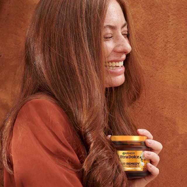 Detalle 2 de Garnier Ultra Dolce Hair Remedy Masque nourrissant à l’huile d’argan bio et de camélia – 340 ml