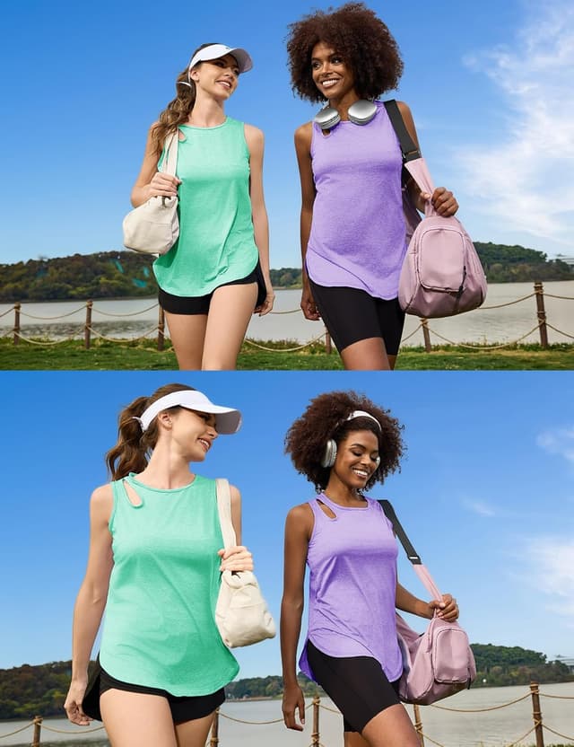 Detalle 1 de Gyabnw DĂ©bardeur de sport femme Col rond đ§â