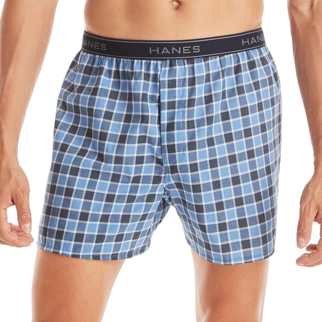 Detalle de Men’s Tartan Hanes Boxer Briefs (6-Pack) with Cool Comfort
