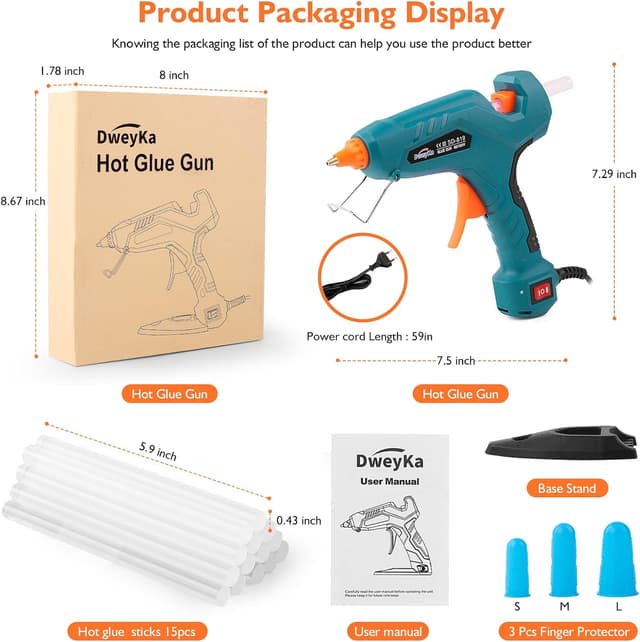 Detalle de Dweyka Pistola Silicona Caliente Doble Temperatura 60/100W