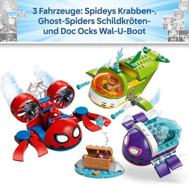 Detalle de LEGO Marvel Spidey und seine Super-Freunde 11207 Unterwasserfahrzeuge mit 3 U-Booten und 3 Minifiguren