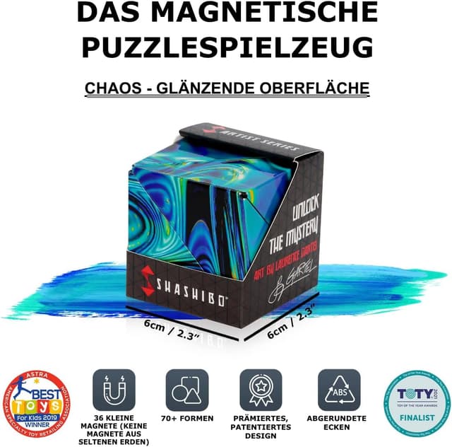 Detalle de Shashibo Formwechsel-Box „Mystic Ocean“ – Magnetischer Zappelwürfel mit 36 Seltenerdmagneten und über 100 Formen