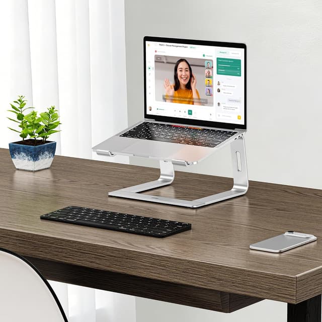 Detalle de Auvo ALS01 aluminium laptop stand for 10–15.6 inch laptops (silver)