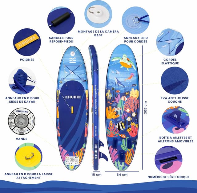 Thumbnail 1 de HUIIKE Paddle Gonflable Adulte Coral Full Pack 305 cm