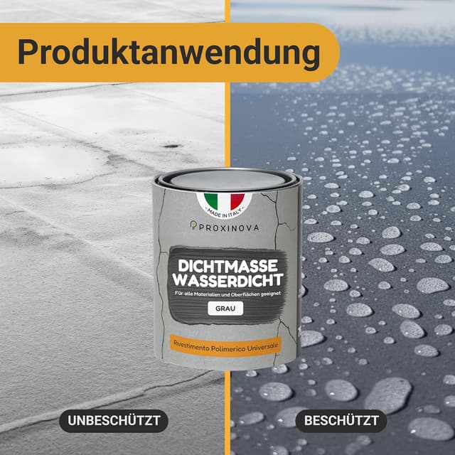 Detalle 2 de PROXINOVA Flüssigkunststoff-Abdichtung in Grau (750 ml) für Dach, Fenster & Wände