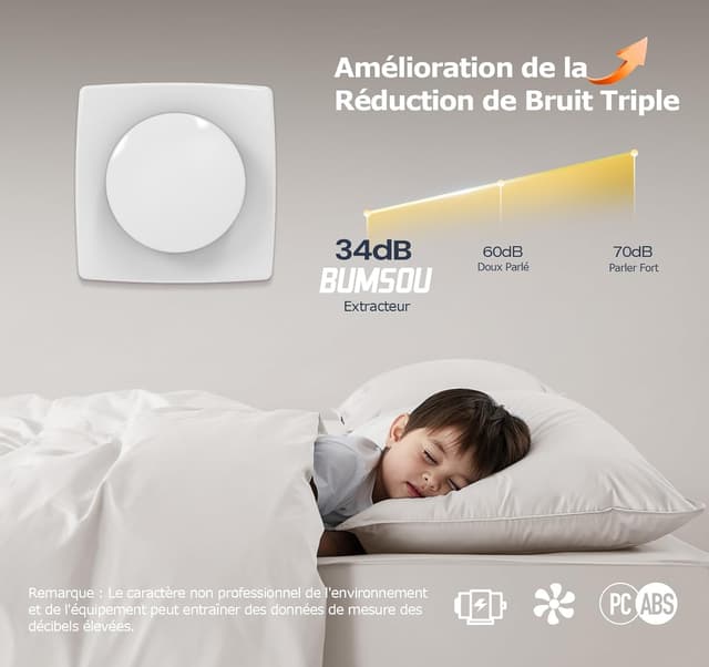 Thumbnail 2 de BUMSOU Extracteur d'Air 100mm 130 m³/h