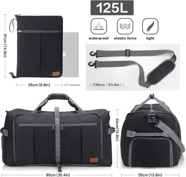 Thumbnail 1 de Upeelife große Reisetasche 125L Deep Black