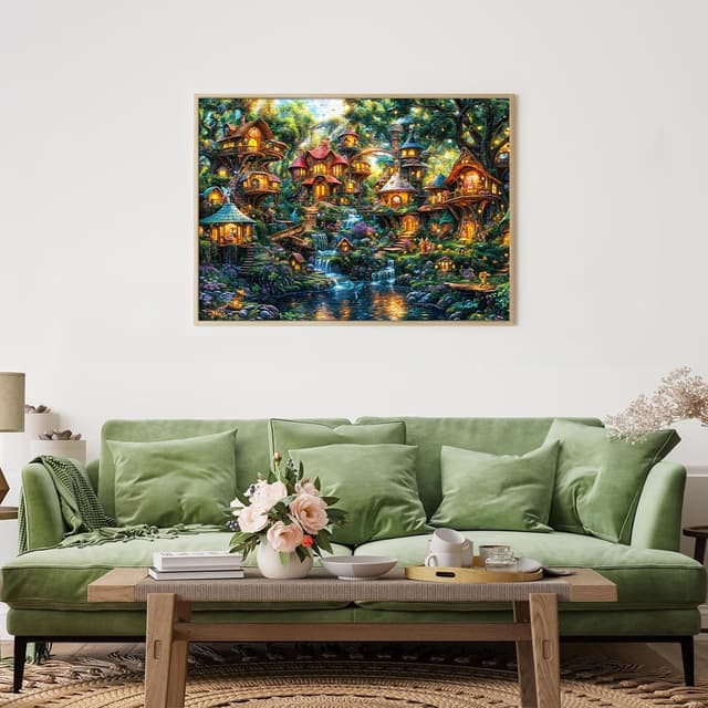 Thumbnail 6 de MOJIGE Puzzle 1000 Teile Kleines Elfendorf