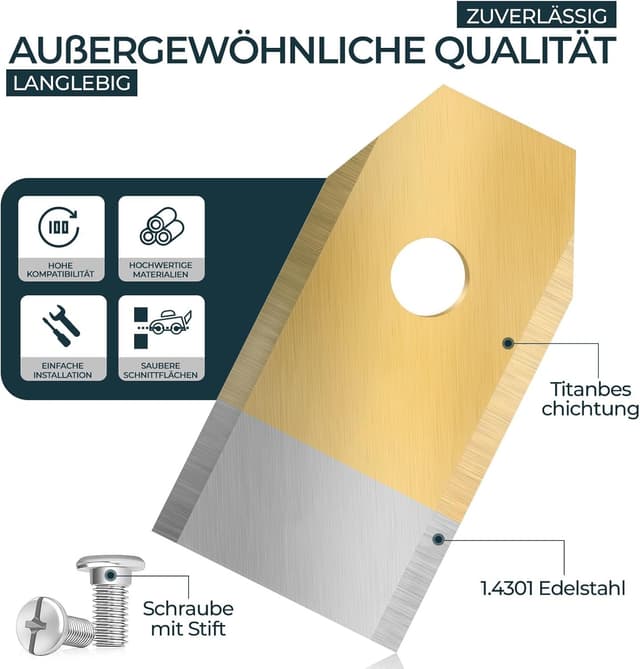 Detalle 2 de 30x Titan Messer Ersatzmesser für Mähroboter – Messerset + 30 Schrauben für Husqvarna, Gardena & Yard Force