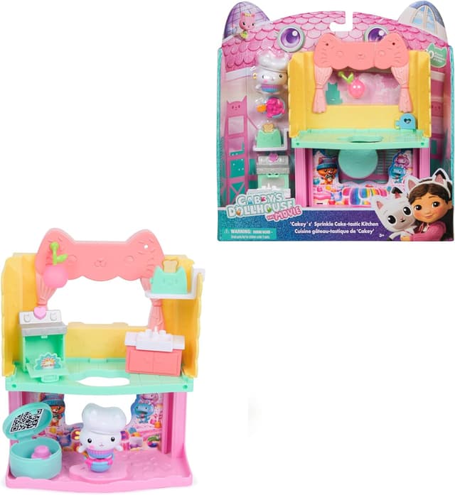 Detalle de Gabby’s Dollhouse: Der Film – DREAMWORKS GABBY’S DOLLHOUSE Portal Raum „Kuchis zuckersüße Sprinkleküche“ mit Spielfigur & Zubehör (ab 3 Jahren)