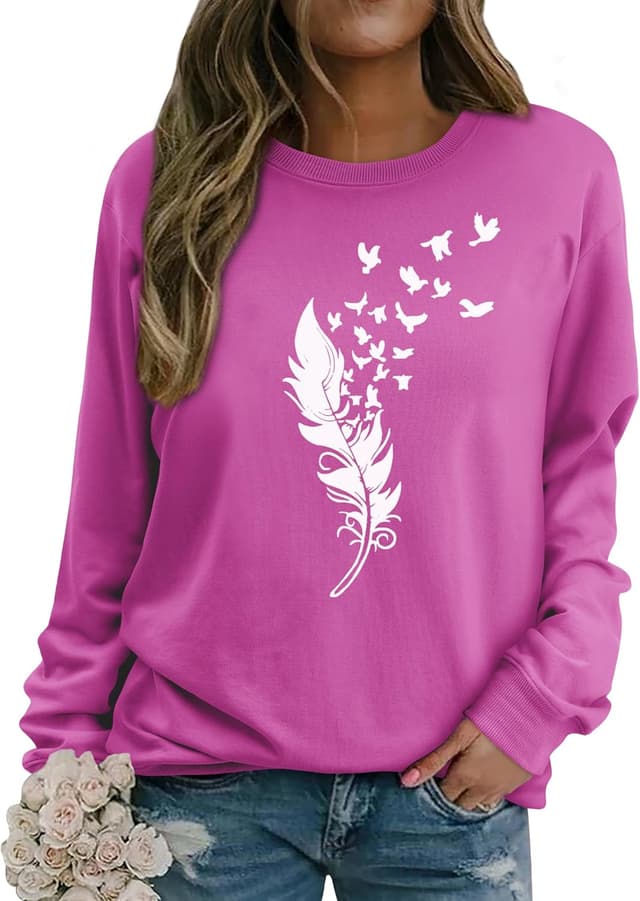 Detalle de Dresswel Damen Pullover Sweatshirt mit 95% Baumwolle
