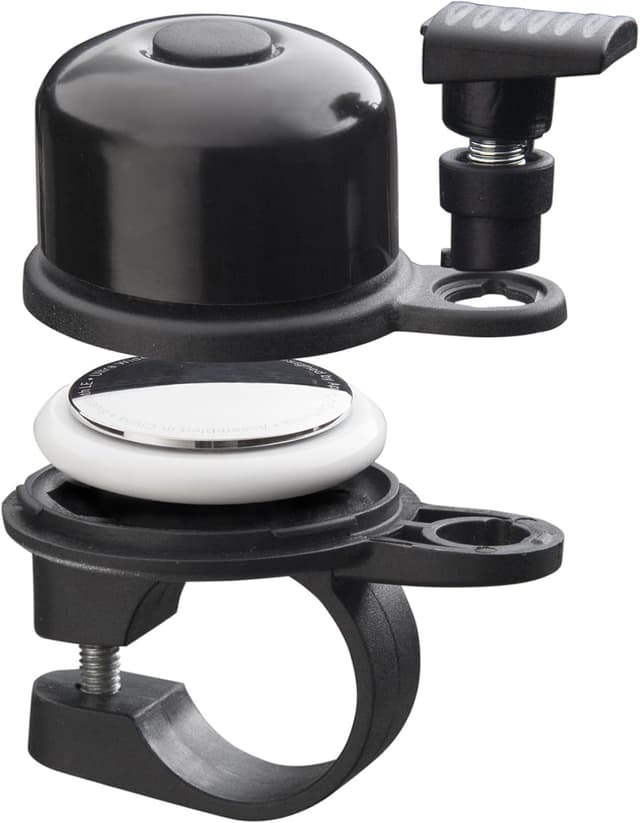 Detalle de AirBell® Fahrradklingel für Apple AirTag – versteckte Halterung im Klingelgehäuse, Diebstahlsicherung (22,2 mm, inkl. Werkzeug)