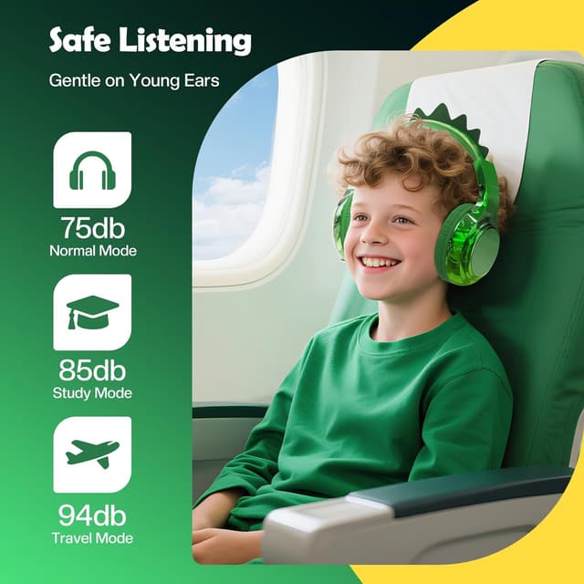 Detalle de JYPS Kids Bluetooth headphones 74/85/94dBA