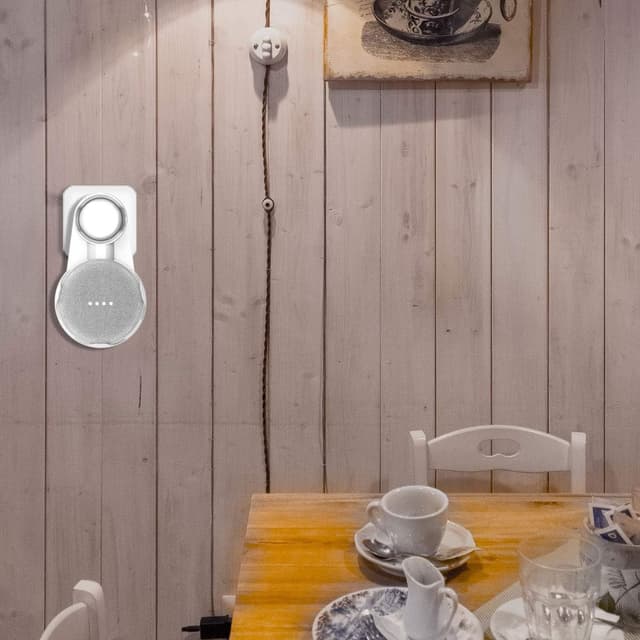 Detalle 2 de Cozycase Wandhalterung für Home Mini & Nest Mini (2er-Set, Weiß/Grau) – Kabelmanagement für weniger Kabelsalat