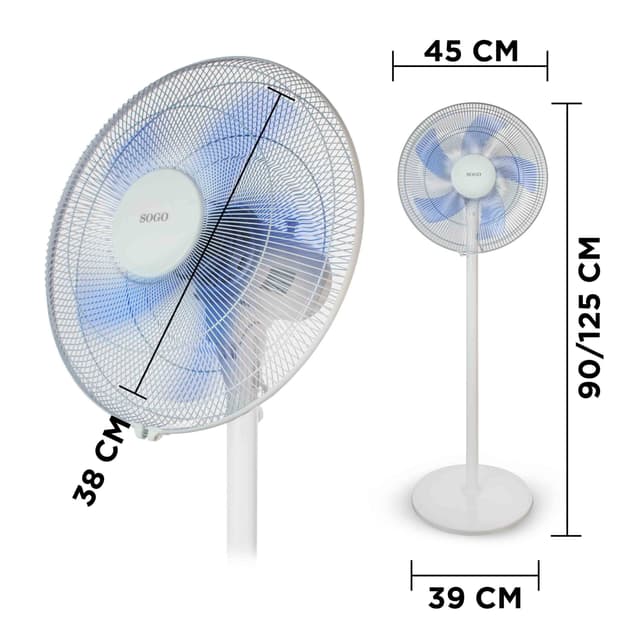 Detalle 2 de Sogo VEN-SS-21245-W ventilador de pie 40 cm 🌀