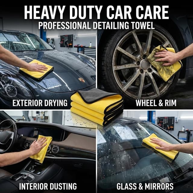 Detalle 2 de Microfiber Towels for Cars (15.7" x 15.7") Professional Grade Drying Towel Set, Pack of 3