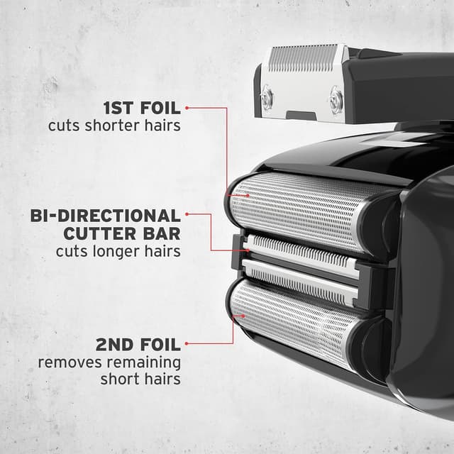 Detalle de Wahl Clean and Close Plus men’s electric shaver with Flex Foil and precision trimmer