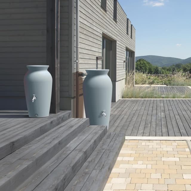 Detalle 1 de YourCasa Regentonne 230L (120–230 Liter) aus frostsicherem Kunststoff mit Filterkorb & Wasserhahn