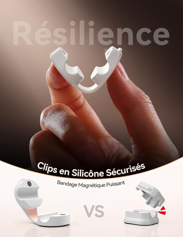 Thumbnail 1 de FLYLEAD 8 Pièces Clips Câble en Silicone