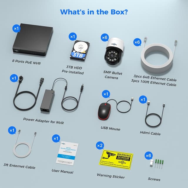 Thumbnail 6 de Hiseeu 4K PoE PTZ Camera System 3TB