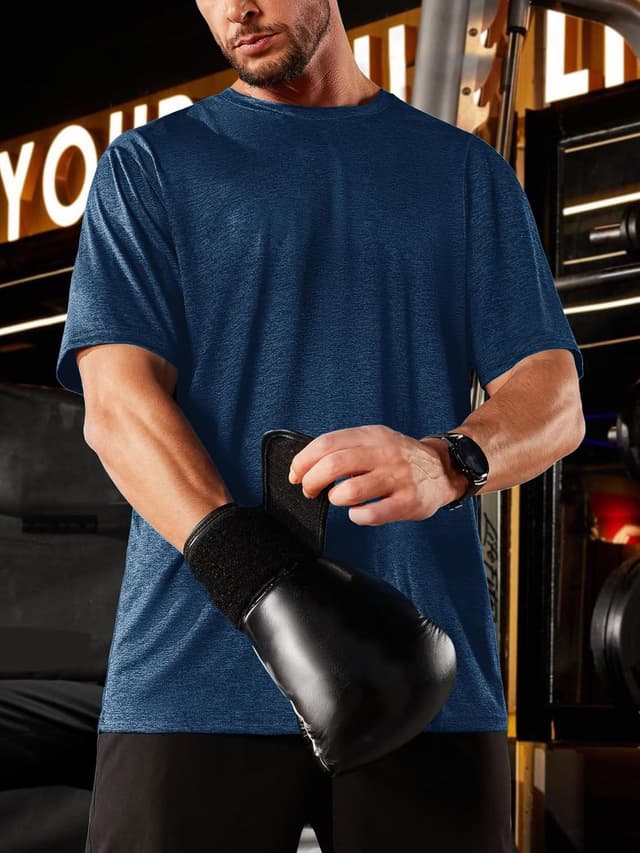 Detalle 2 de MAGCOMSEN Herren Sportshirt Lauftshirt mit Atmungsaktivem Stoff