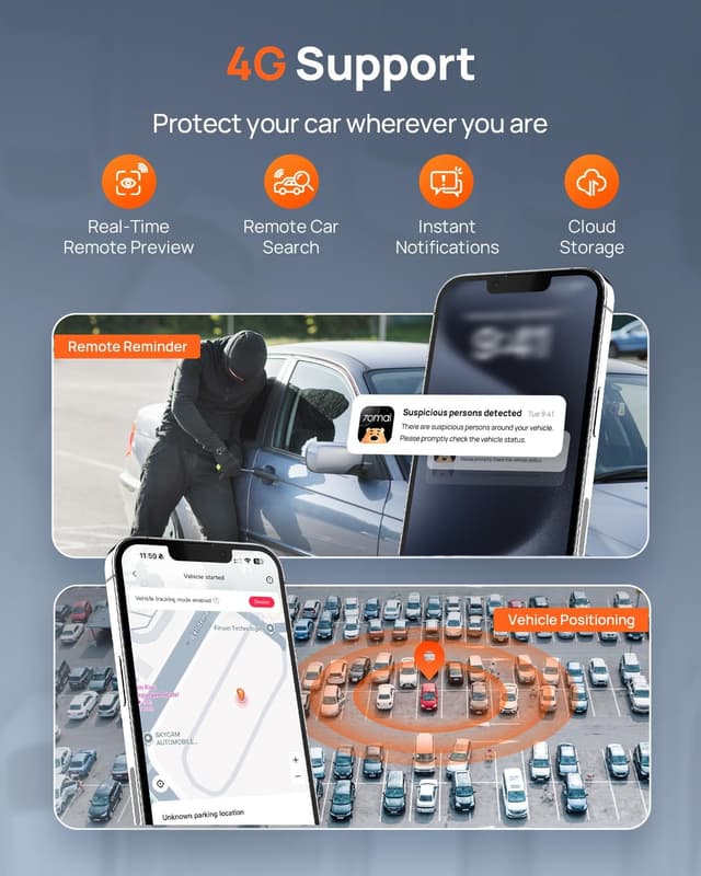 Thumbnail 6 de 70mai 4K Dash Cam Front and Rear A810S (4K+1080P) with STARVIS 2, HDR, WiFi App Control, ADAS & Parking Mode