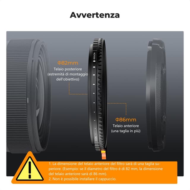 Thumbnail 6 de K&F CONCEPT Nano-Xcel 49mm Filtro Variabile ND3-1000 1,5-10 stop (ND variabile) con rivestimento nano