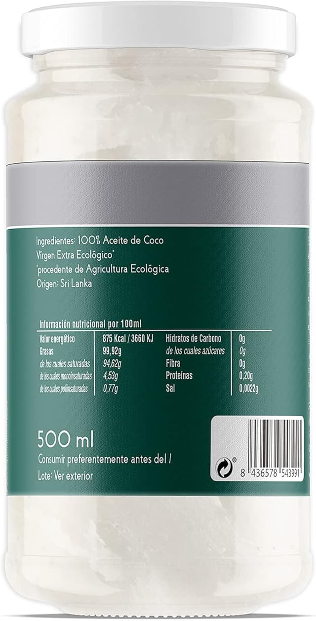 Thumbnail 2 de DRASANVI Aceite de Coco Virgen Extra KETO 🌴 500ml Bio