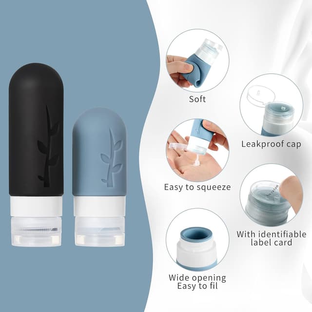 Detalle 2 de 18-Pack TSA Approved Silicone Travel Bottles