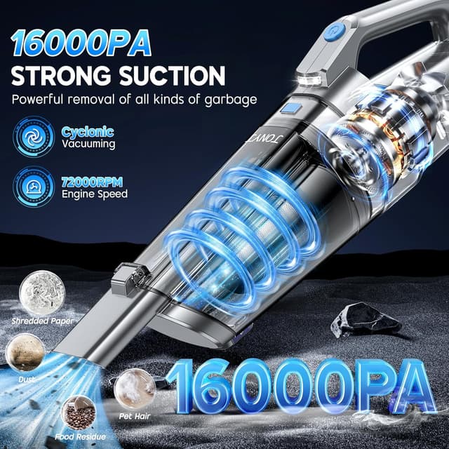 Detalle 2 de JONYJ Handheld Vacuum Cordless 400ml