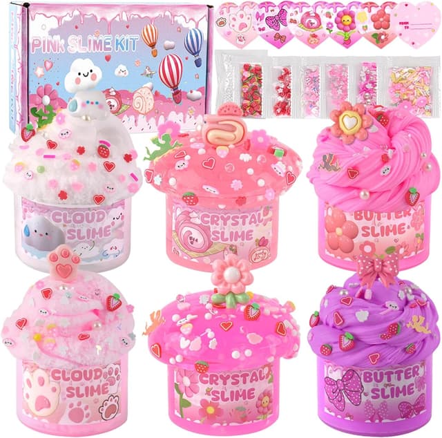 Detalle de Pack of 6 Pink Slimes for Kids