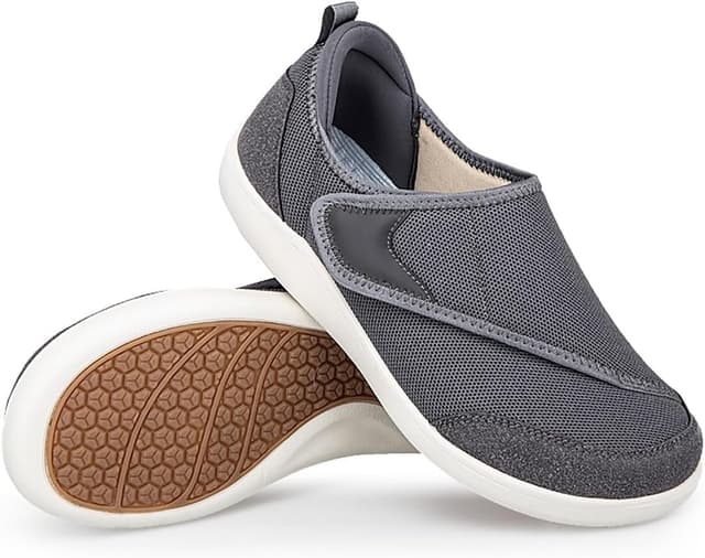 Detalle de Gaatpot Hausschuhe Extra Weit mit Klettverschluss – Walking-/Freizeit-Schuhe für breite Füße