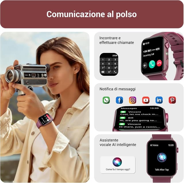 Detalle de IOWODO 1,91" Smartwatch fitness con SpO2