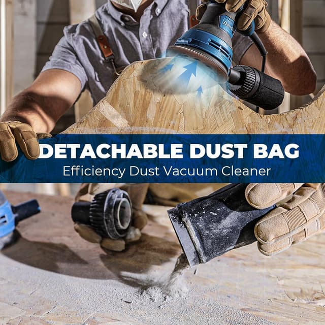 Detalle de Dong Cheng 125mm Random Orbital Sander, 300W, 12,000 RPM (with 10 sandpapers & dust bag) for DIY and woodworking