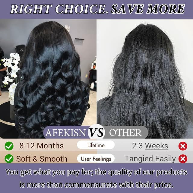 Detalle de 30 Inch 13x6 Lace Front Wig (Human Hair) — Body Wave, HD Transparent Lace, 200% Density