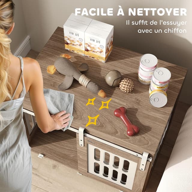 Detalle 2 de PawHut meuble cage pour chien 80 x 59