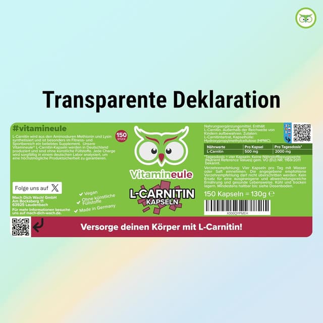 Thumbnail 5 de Vitamineule® L-Carnitin Kapseln 500 mg