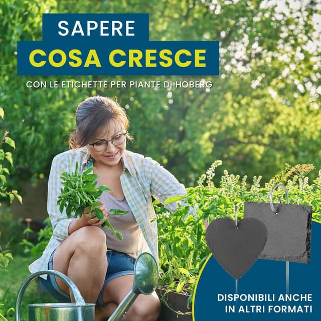 Thumbnail 6 de Hoberg etichette per piante in ardesia (set da 10) con picchetti in acciaio